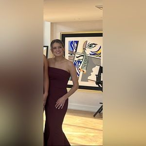 Maroon bridesmaid dress